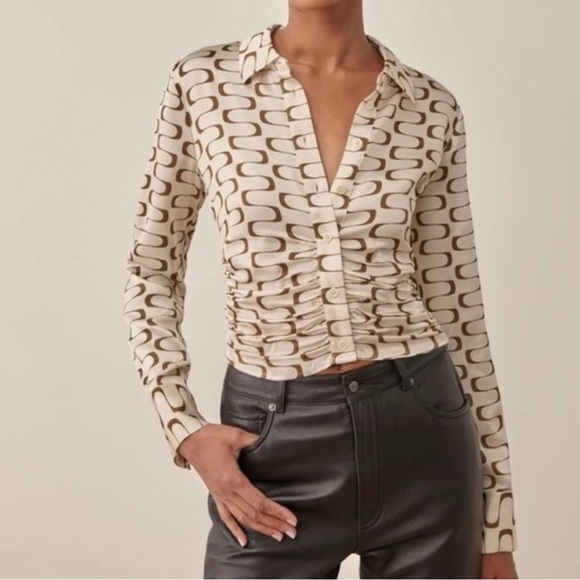 Reformation 100% Silk Kendall Top
